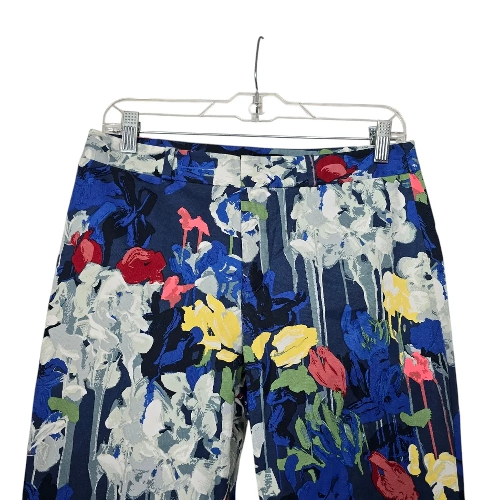 Kate Spade Saturday Blue Yellow Red White Floral Pants 4